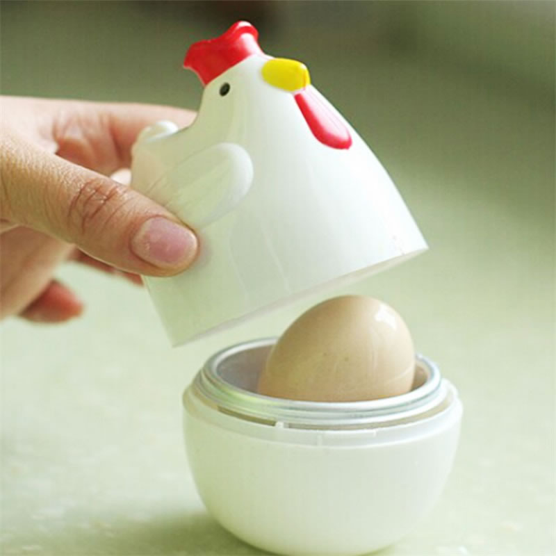 PP Chicken Shaped Egg Boiler Steamer Microwave Egg Boiler Egg Steamer Eggs Cooker Kitchen Cute Style Cooking Gadgets